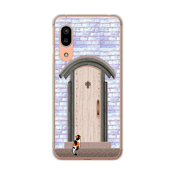AQUOS sense3 SH-02M docomo 高画質仕上げ 背面印刷 ハードケース 猫とドア