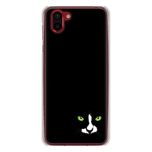 AQUOS R2 SH-03K docomo 高画質仕上げ 背面印刷 ハードケース 【398 黒ネコ】