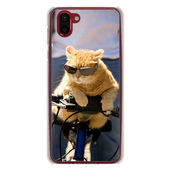 AQUOS R2 SH-03K docomo 高画質仕上げ 背面印刷 ハードケース 【595 にゃんとサイクル】
