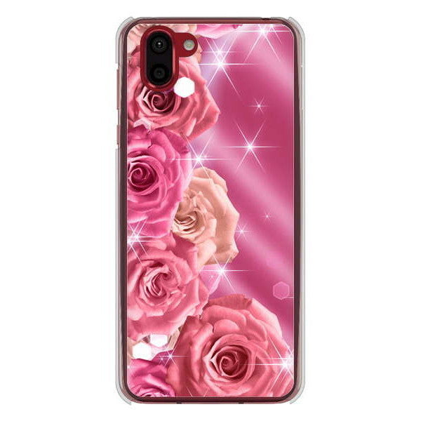 AQUOS R2 SH-03K docomo 高画質仕上げ 背面印刷 ハードケース 【1182 ピンクの薔薇に誘われて】
