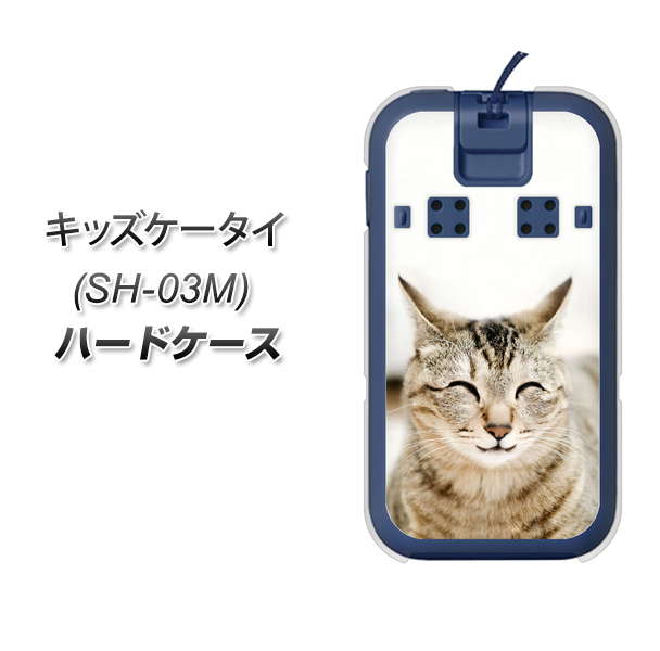 docomo キッズケータイ SH-03M 高画質仕上げ 背面印刷 ハードケース【VA801 笑福ねこ】