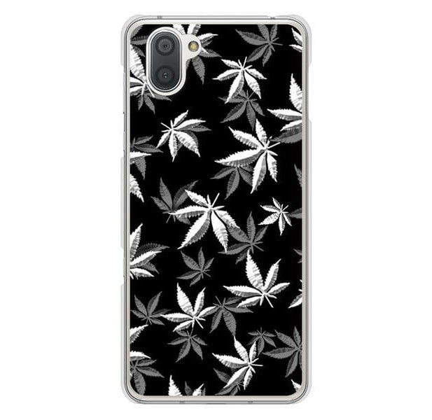 AQUOS R3 SH-04L docomo 高画質仕上げ 背面印刷 ハードケース 【064 モノトーン大麻ブラック】
