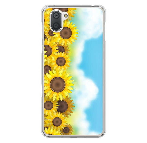 AQUOS R3 SH-04L docomo 高画質仕上げ 背面印刷 ハードケース 【148 ひまわり畑】