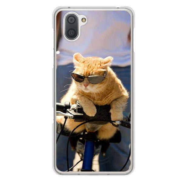 AQUOS R3 SH-04L docomo 高画質仕上げ 背面印刷 ハードケース 【595 にゃんとサイクル】