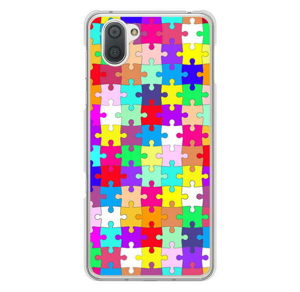 AQUOS R3 SH-04L docomo 高画質仕上げ 背面印刷 ハードケース 【727 カラフルパズル】