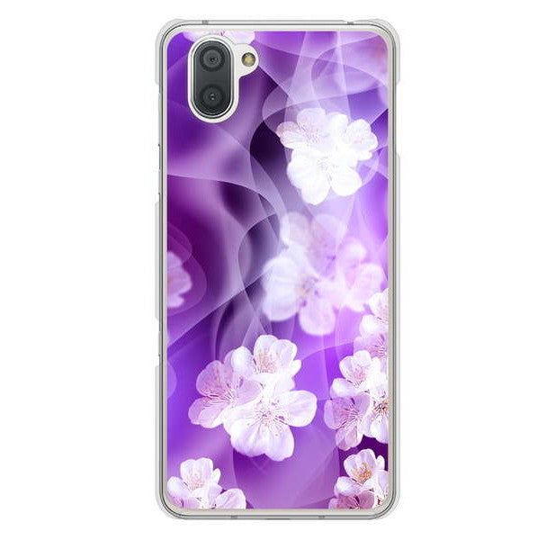 AQUOS R3 SH-04L docomo 高画質仕上げ 背面印刷 ハードケース 【1211 桜とパープルの風】