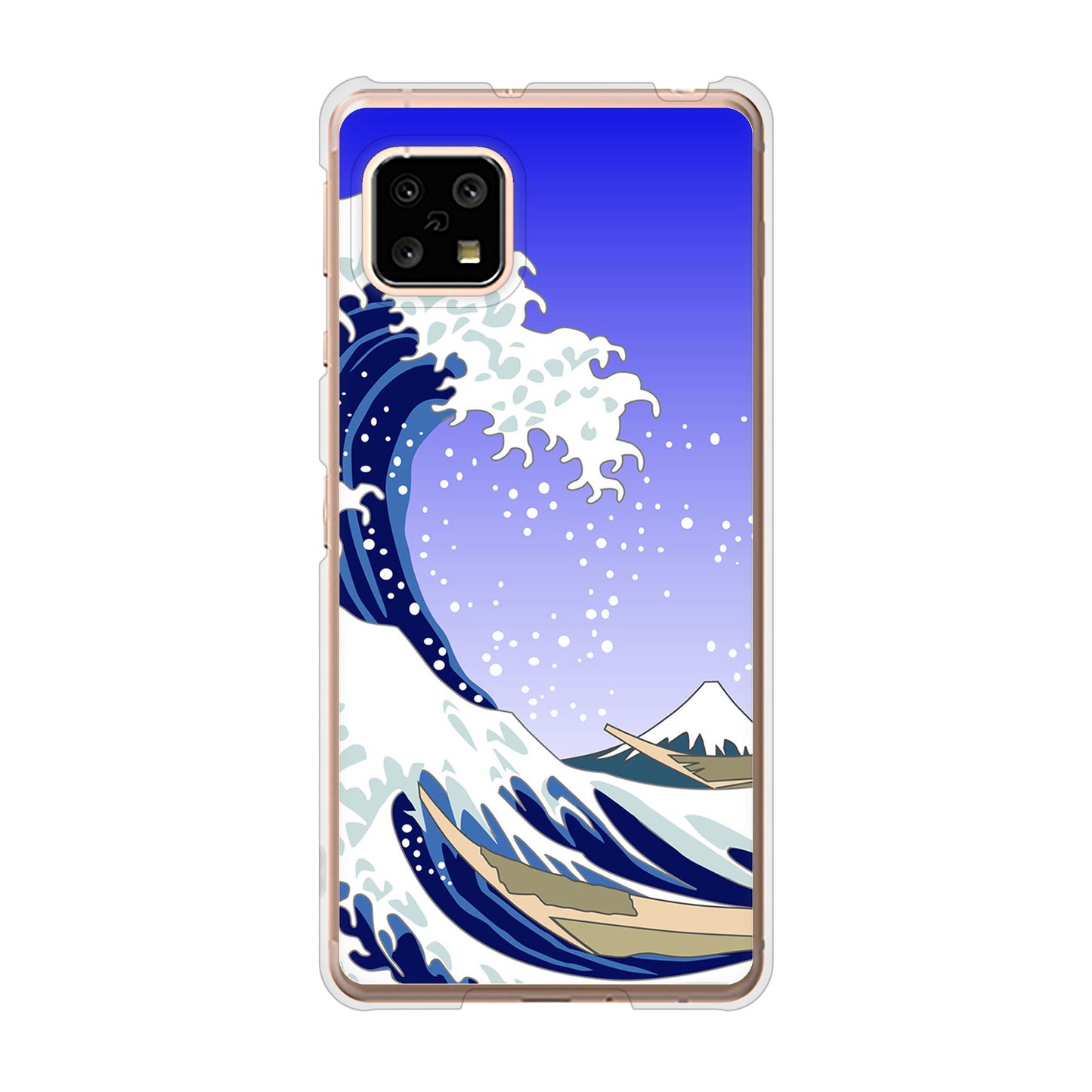 AQUOS sense4 SH-41A docomo 高画質仕上げ 背面印刷 ハードケース 【625 波に富士】
