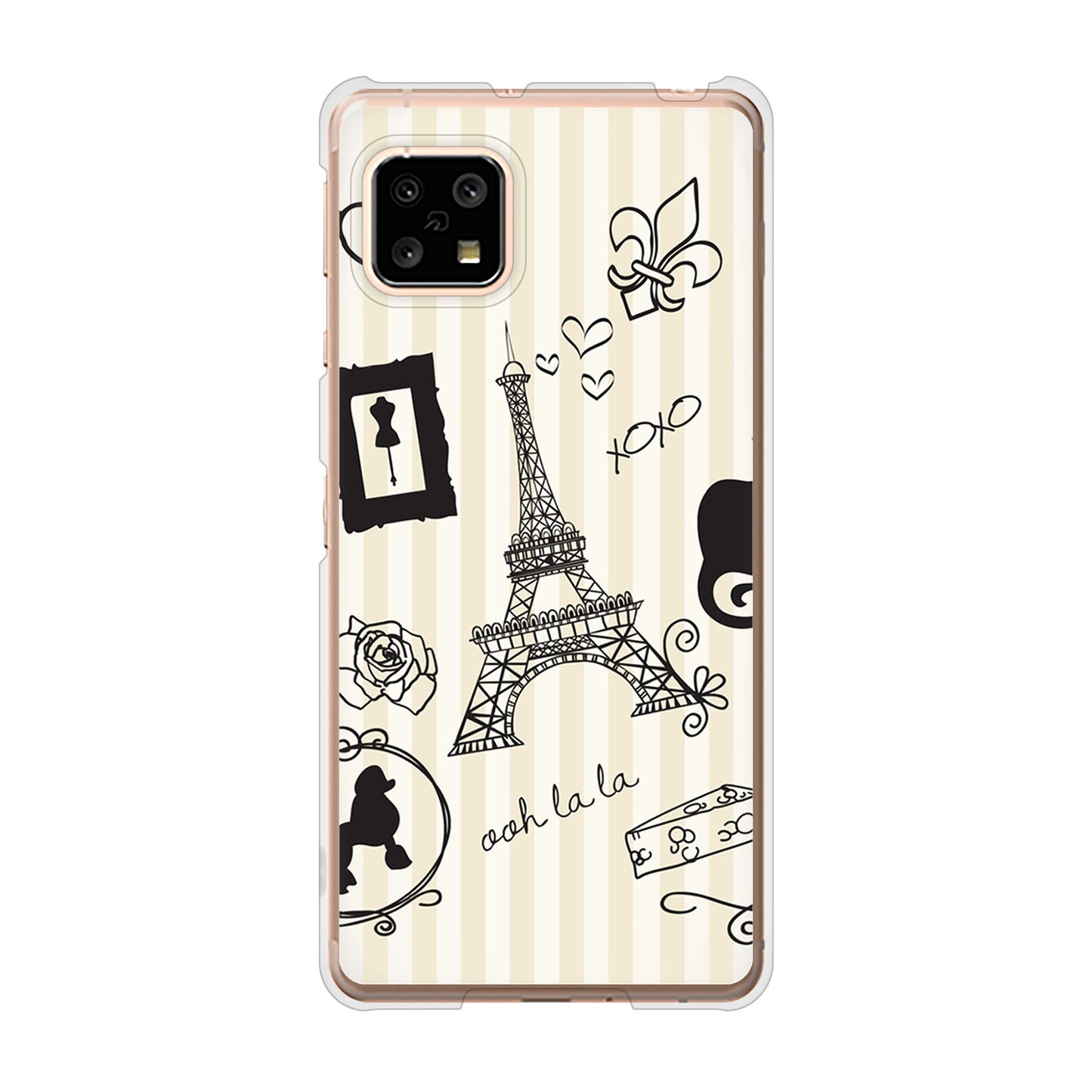 AQUOS sense4 SH-41A docomo 高画質仕上げ 背面印刷 ハードケース LOVE フランス
