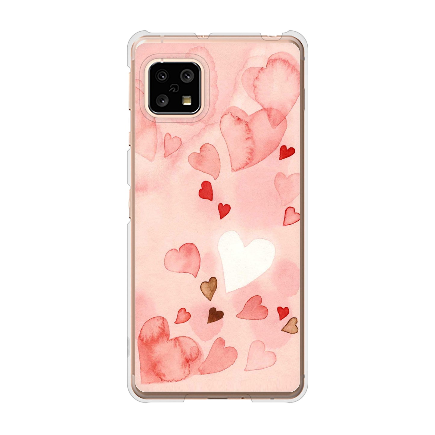 AQUOS sense4 SH-41A docomo 高画質仕上げ 背面印刷 ハードケース 【1125 ハートの和紙】
