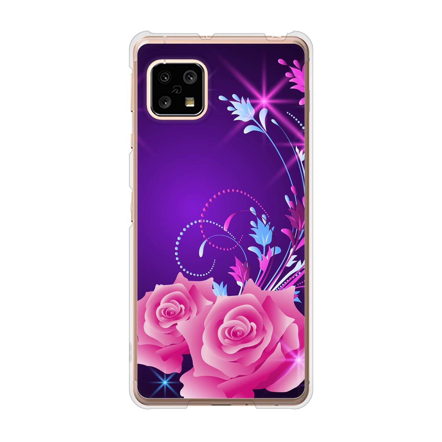 AQUOS sense4 SH-41A docomo 高画質仕上げ 背面印刷 ハードケース ロマンチックなバラ