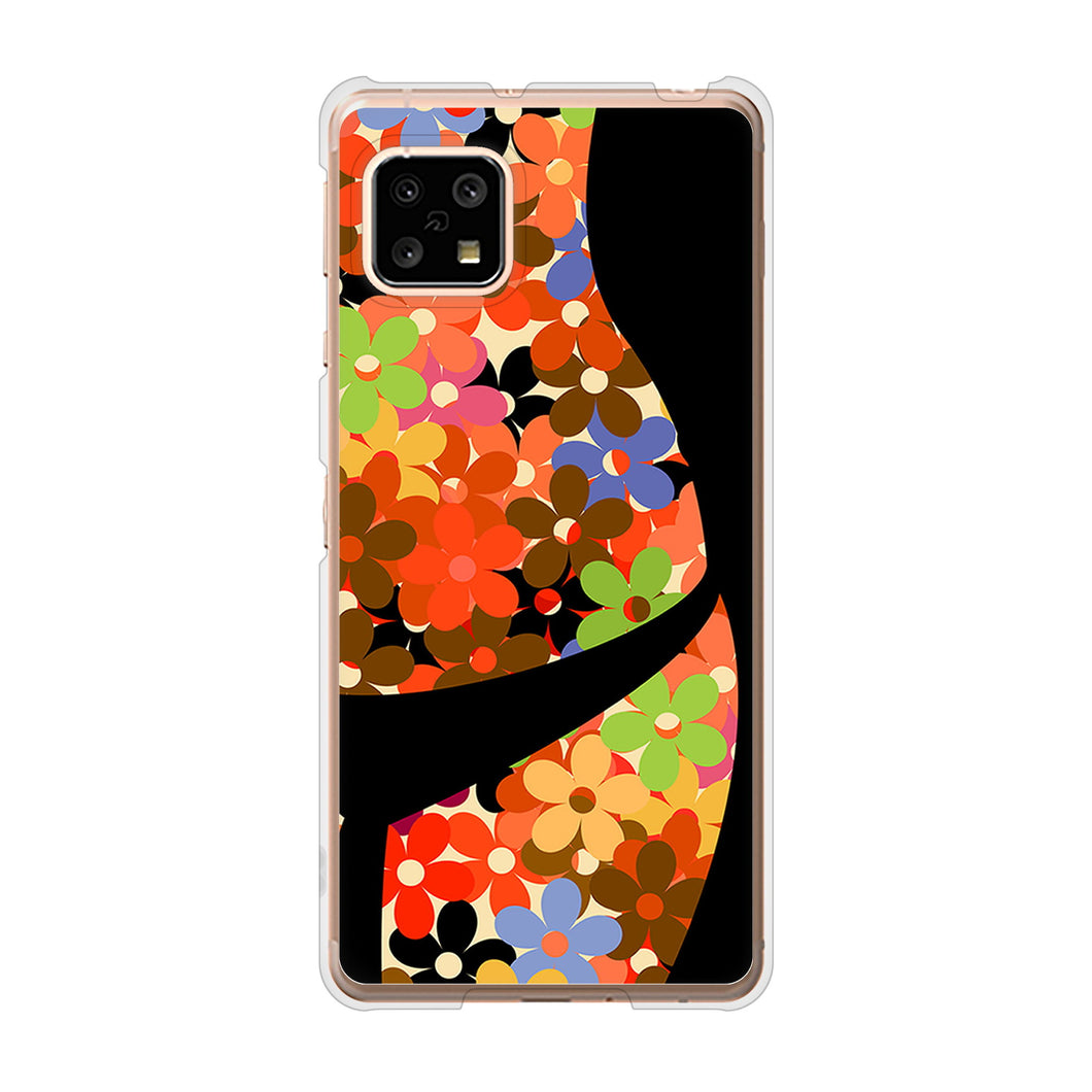 AQUOS sense4 SH-41A docomo 高画質仕上げ 背面印刷 ハードケース 【1258 フラワーボディ】