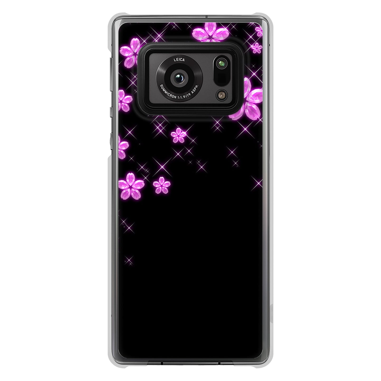 AQUOS R6 SH-51B 高画質仕上げ 背面印刷 ハードケース 【019 桜クリスタル】