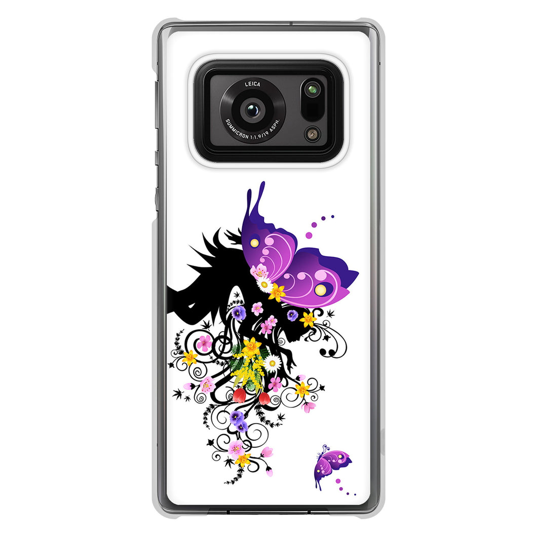 AQUOS R6 SH-51B 高画質仕上げ 背面印刷 ハードケース バタフライ