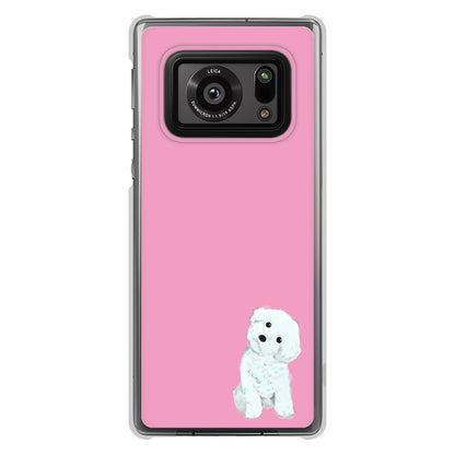 AQUOS R6 SH-51B 高画質仕上げ 背面印刷 ハードケース トイプードルホワイト