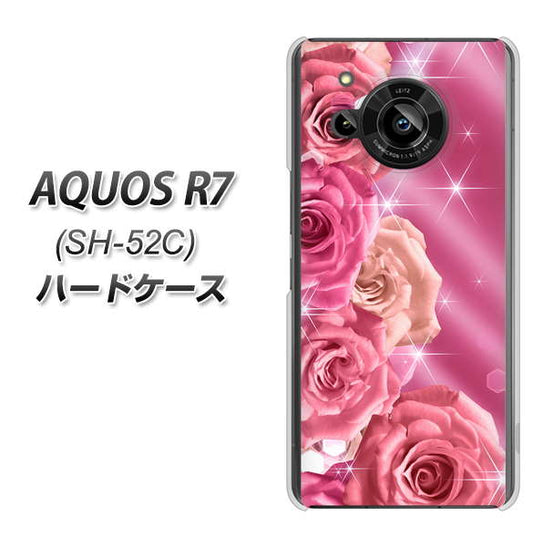 AQUOS R7 SH-52C docomo 高画質仕上げ 背面印刷 ハードケース【1182 ピンクの薔薇に誘われて】