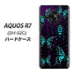 AQUOS R7 SH-52C docomo 高画質仕上げ 背面印刷 ハードケース【AG830 蜘蛛の巣に舞う蝶（青）】