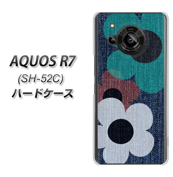 AQUOS R7 SH-52C docomo 高画質仕上げ 背面印刷 ハードケース【EK869 ルーズフラワーinデニム風】