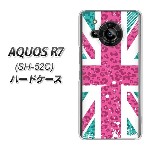 AQUOS R7 SH-52C docomo 高画質仕上げ 背面印刷 ハードケース【SC807 ユニオンジャック ピンクヒョウ柄】