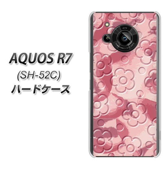 AQUOS R7 SH-52C docomo 高画質仕上げ 背面印刷 ハードケース【SC846 フラワーヴェルニ花ピンク（ローズヴェルール）】