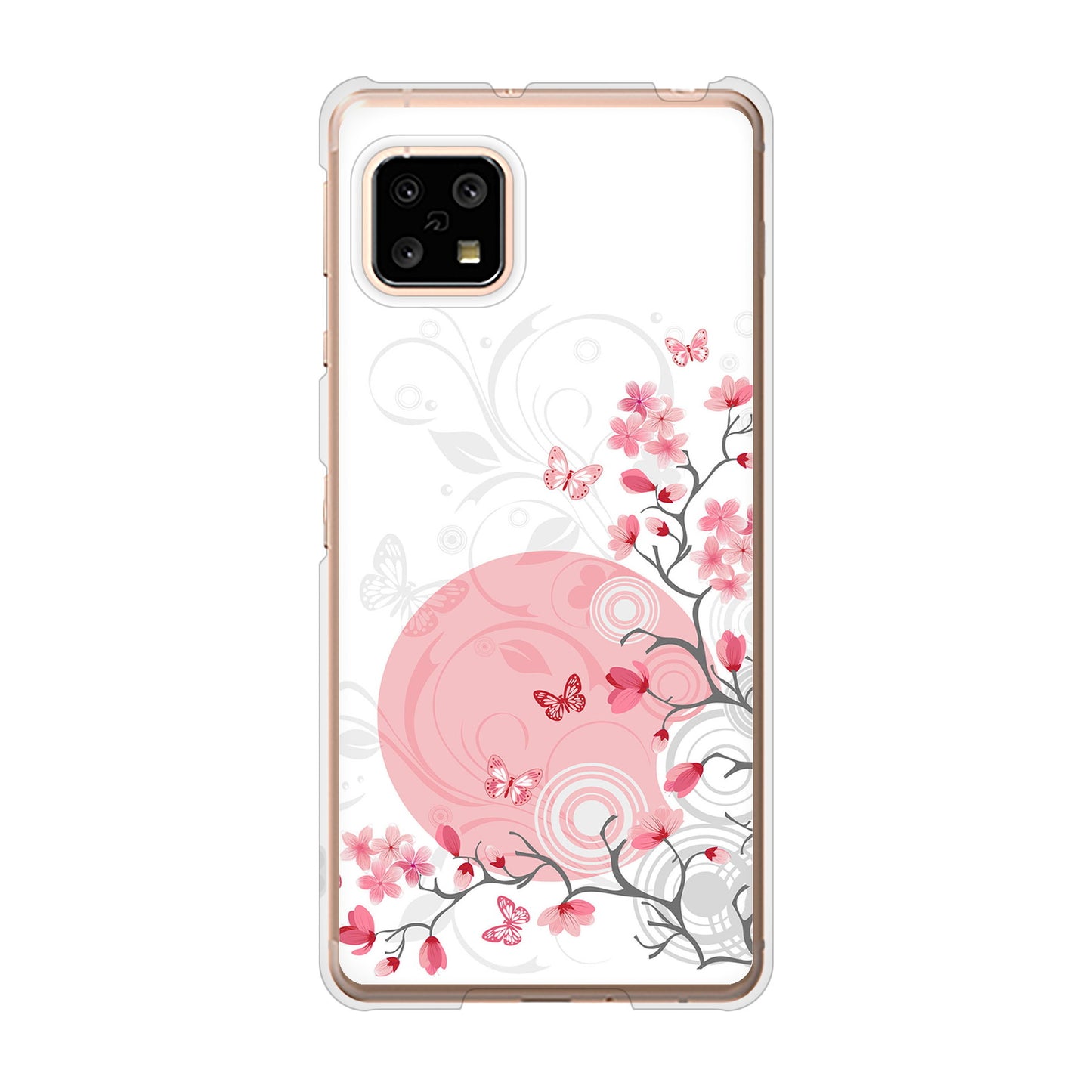 AQUOS sense5G SH-53A docomo 高画質仕上げ 背面印刷 ハードケース バタフライ
