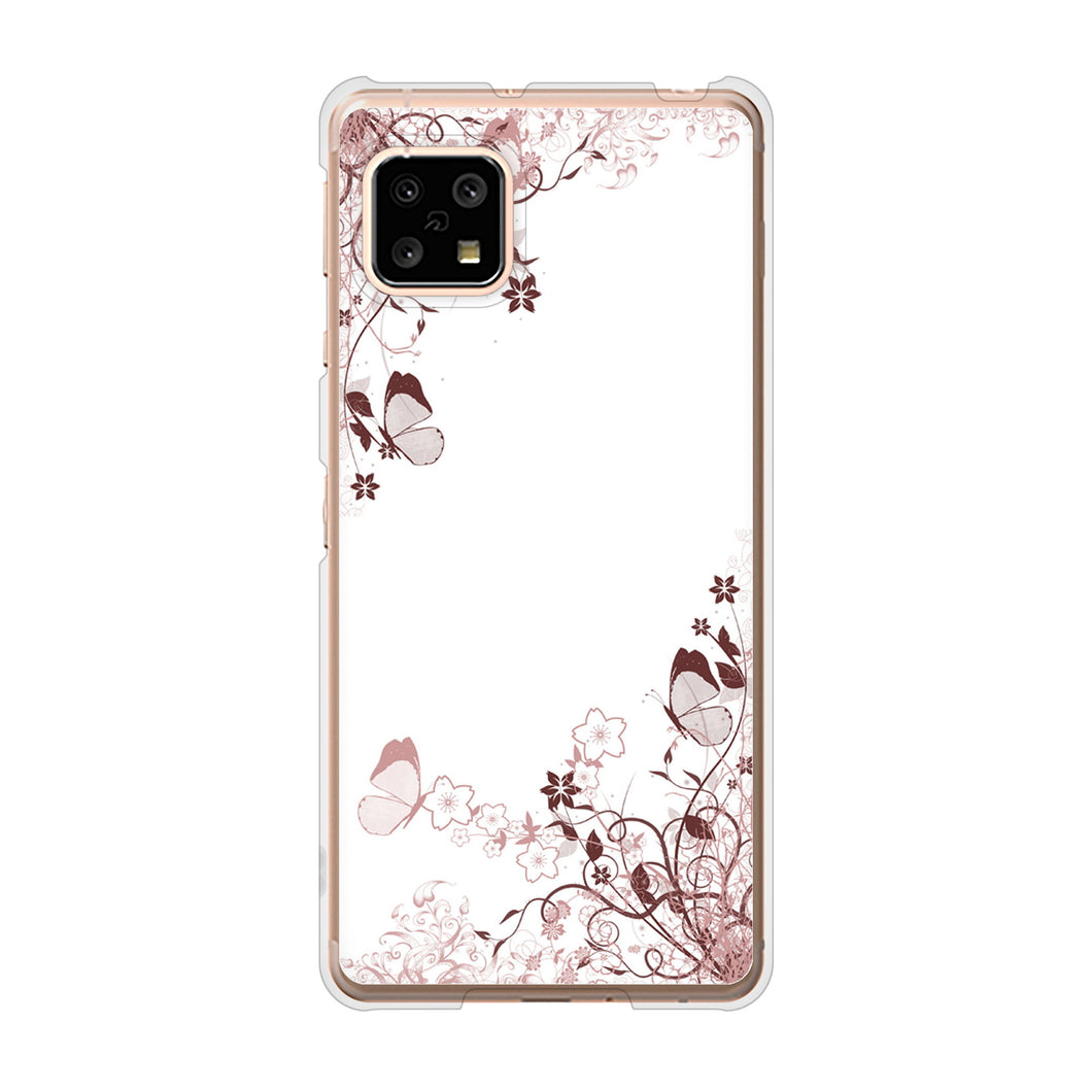 AQUOS sense5G SH-53A docomo 高画質仕上げ 背面印刷 ハードケース バタフライ