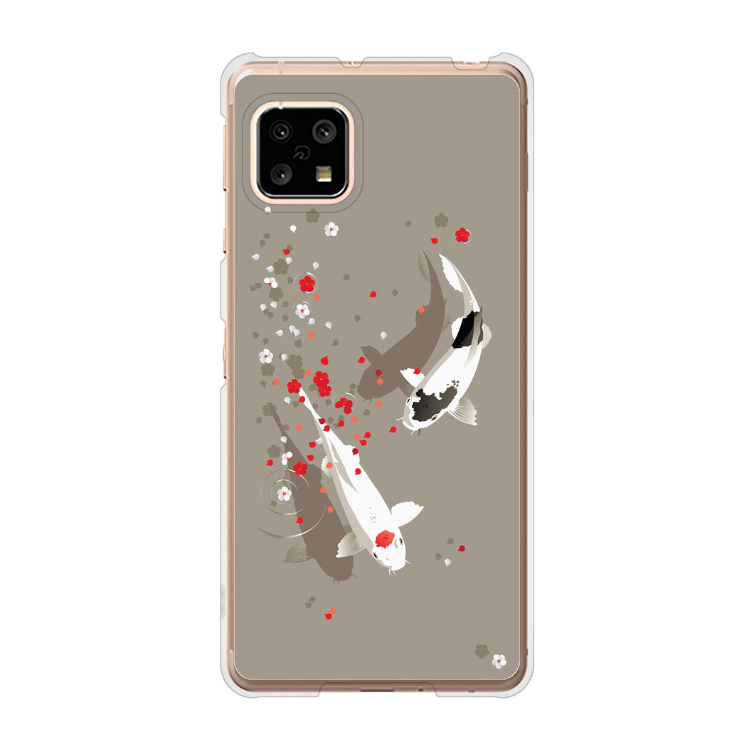 AQUOS sense5G SH-53A docomo 高画質仕上げ 背面印刷 ハードケース 【367 よりそう鯉】