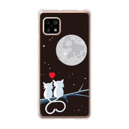 AQUOS sense5G SH-53A docomo 高画質仕上げ 背面印刷 ハードケース 夜とネコ