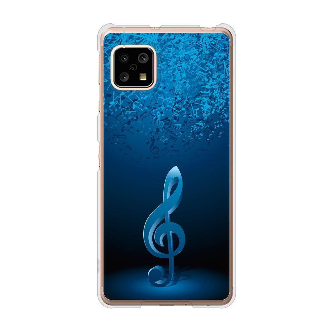 AQUOS sense5G SH-53A docomo 高画質仕上げ 背面印刷 ハードケース 音符