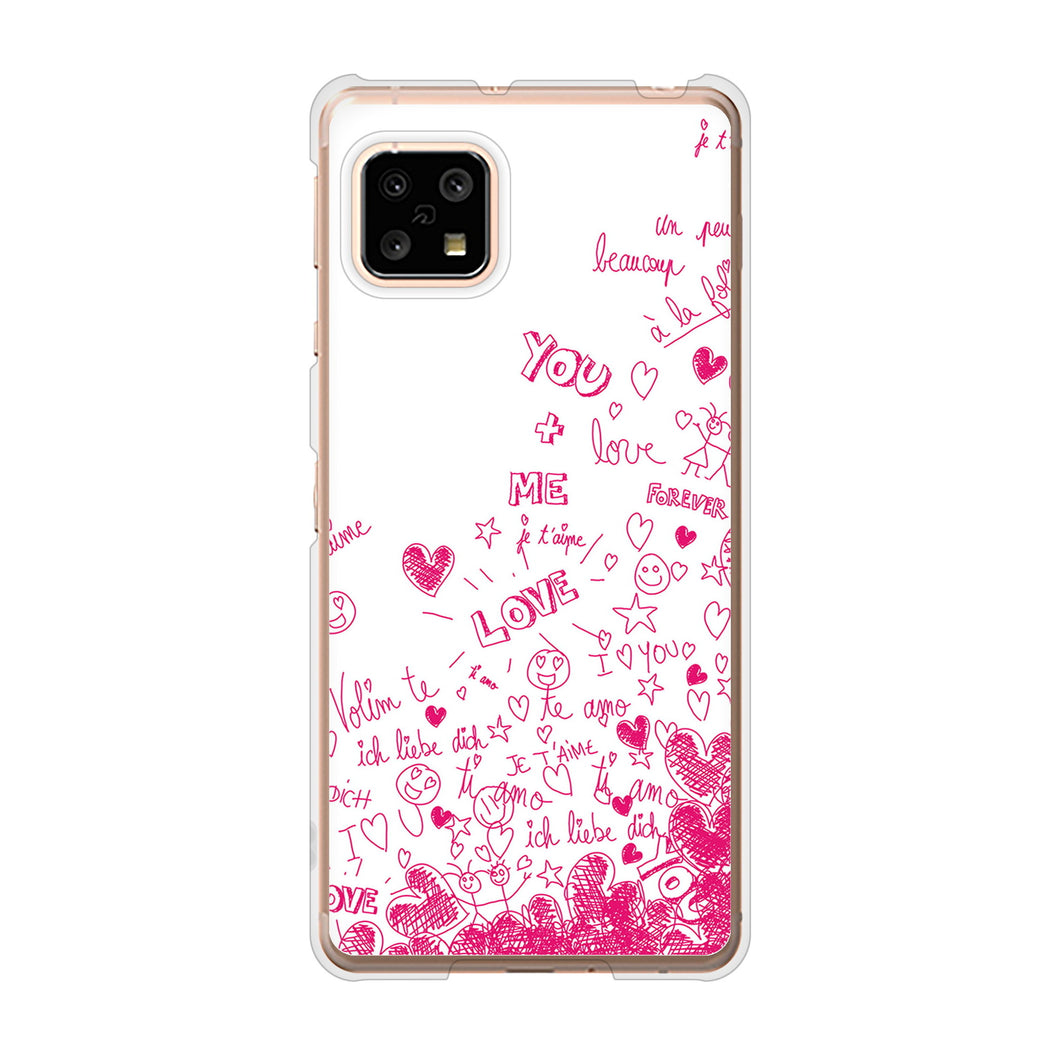 AQUOS sense5G SH-53A docomo 高画質仕上げ 背面印刷 ハードケース プリティハート