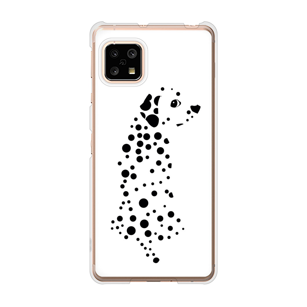 AQUOS sense5G SH-53A docomo 高画質仕上げ 背面印刷 ハードケース 【1038 振り向くダルメシアン（WH）】