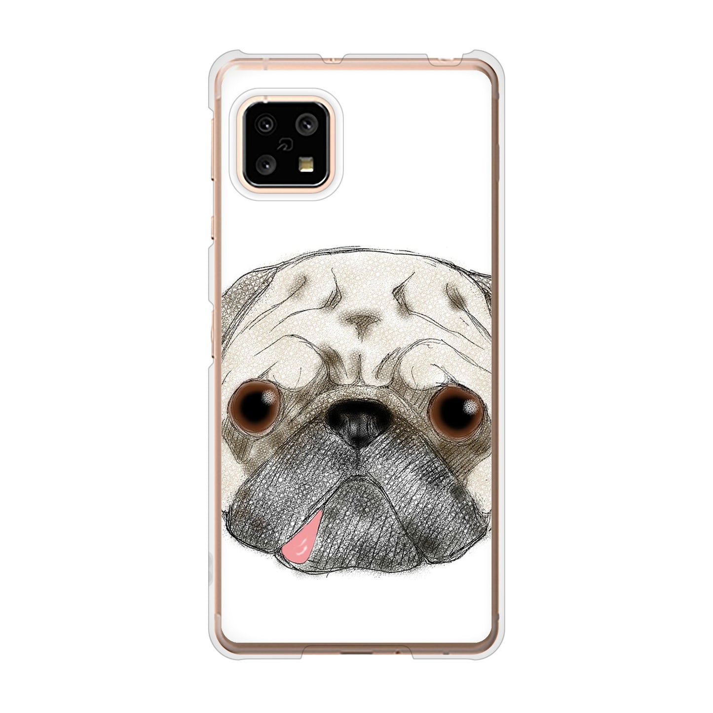 AQUOS sense5G SH-53A docomo 高画質仕上げ 背面印刷 ハードケース パグ