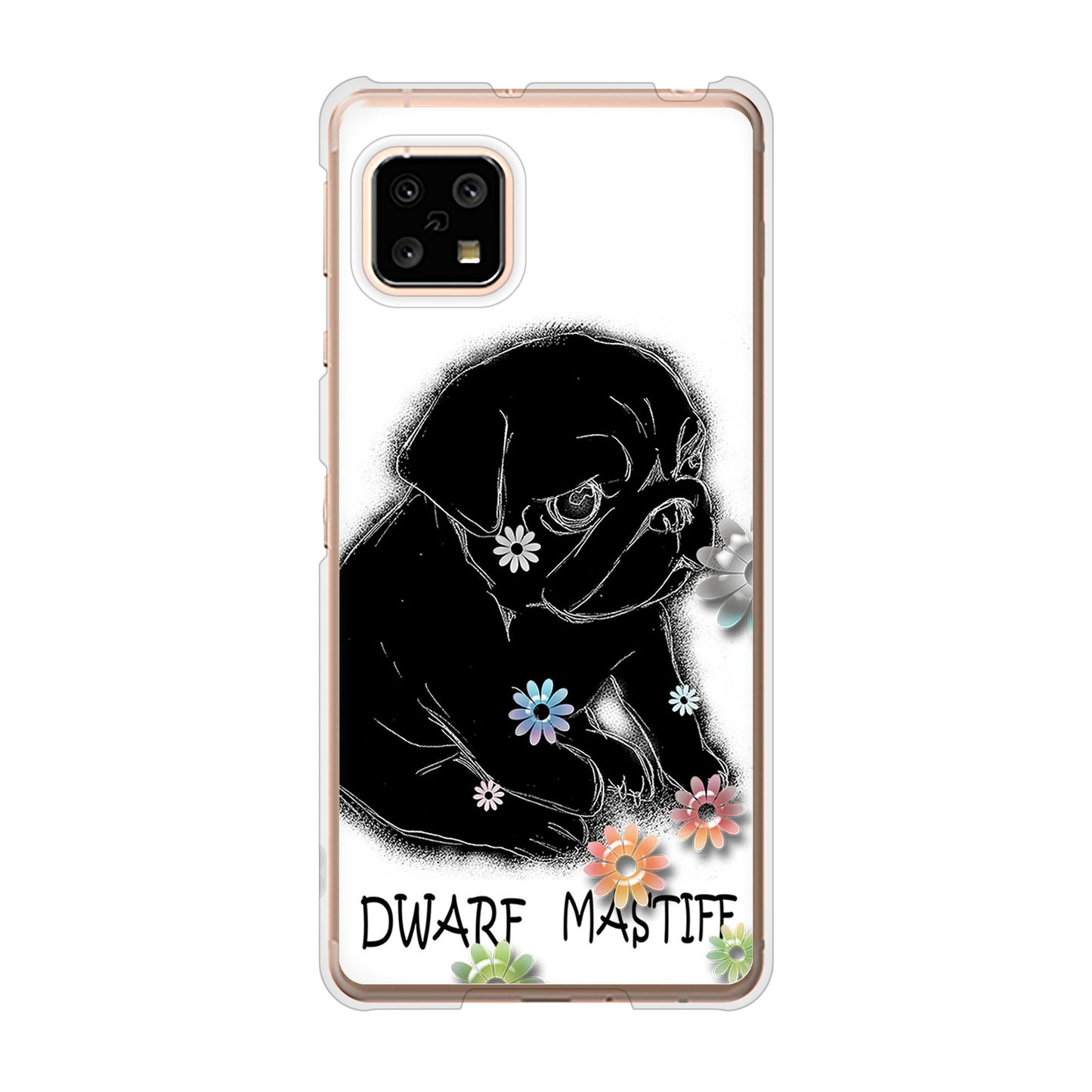 AQUOS sense5G SH-53A docomo 高画質仕上げ 背面印刷 ハードケース パグ