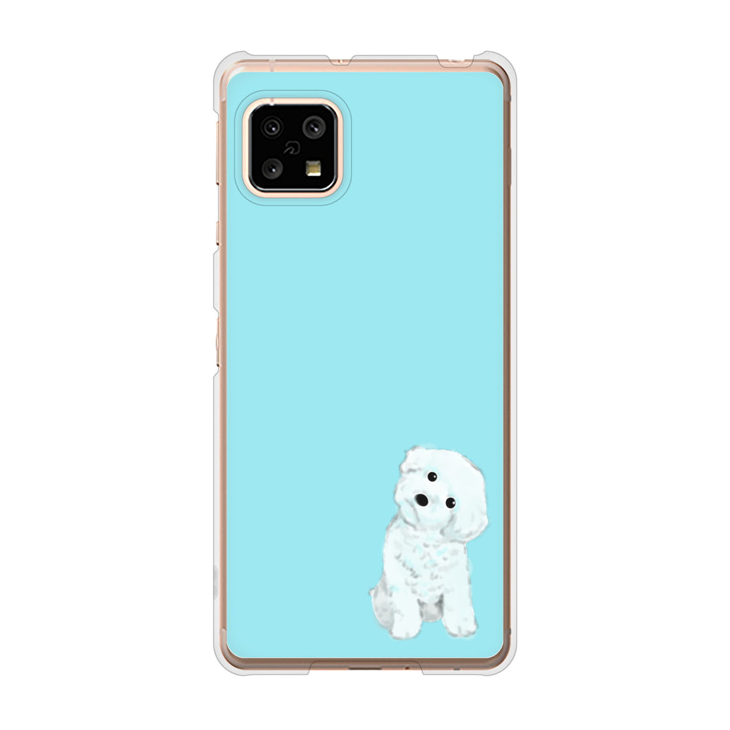 AQUOS sense5G SH-53A docomo 高画質仕上げ 背面印刷 ハードケース トイプードルホワイト