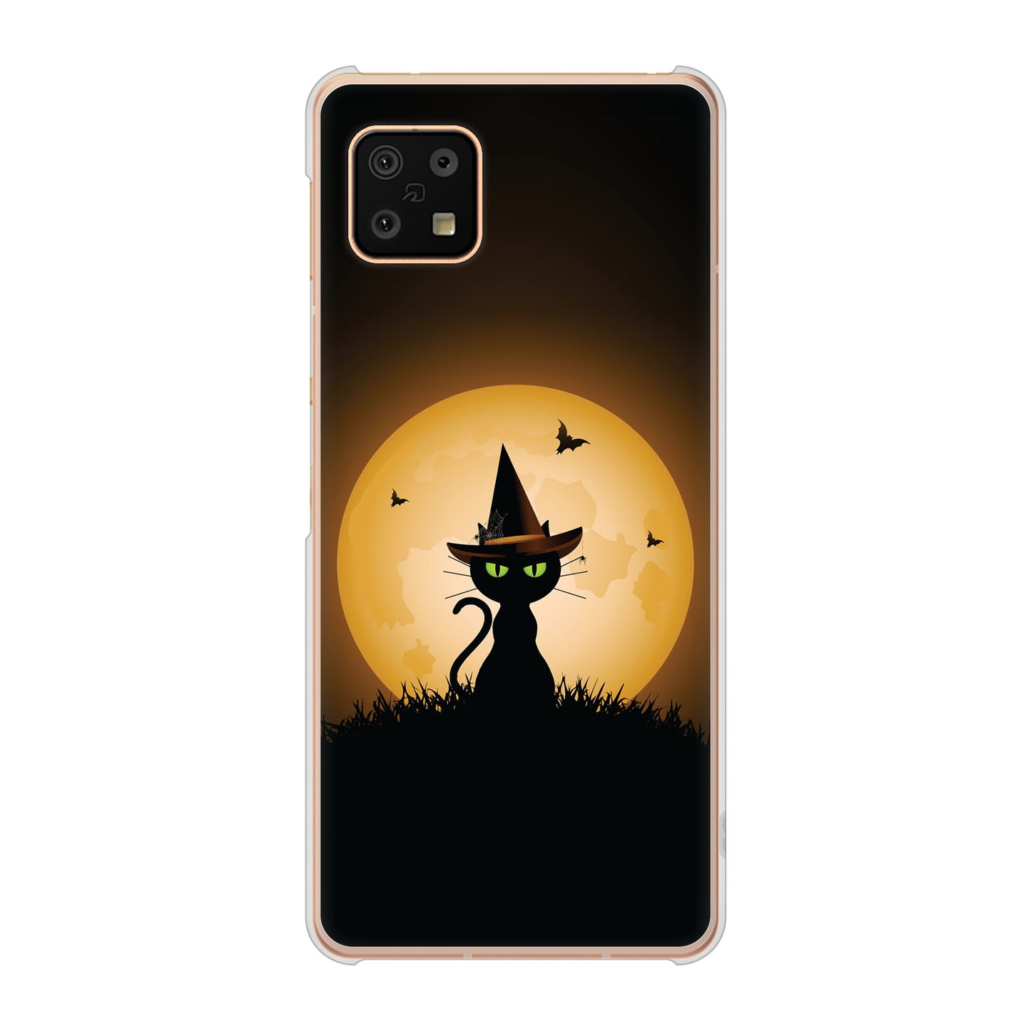 AQUOS sense6 SH-54B docomo 高画質仕上げ 背面印刷 ハードケース 夜とネコ