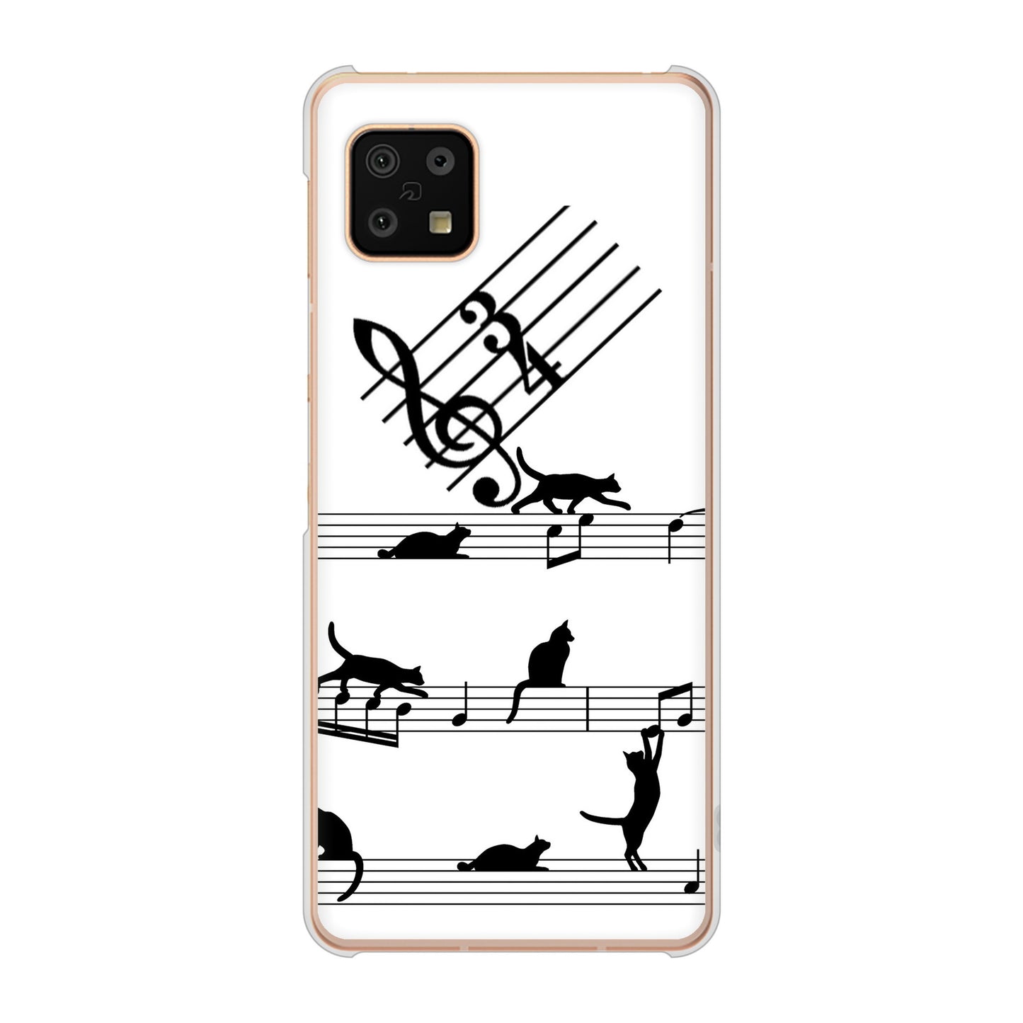 AQUOS sense6 SH-54B docomo 高画質仕上げ 背面印刷 ハードケース 音符