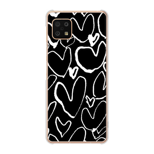 AQUOS sense6 SH-54B docomo 高画質仕上げ 背面印刷 ハードケース 【1124 ハート BK＆WH】