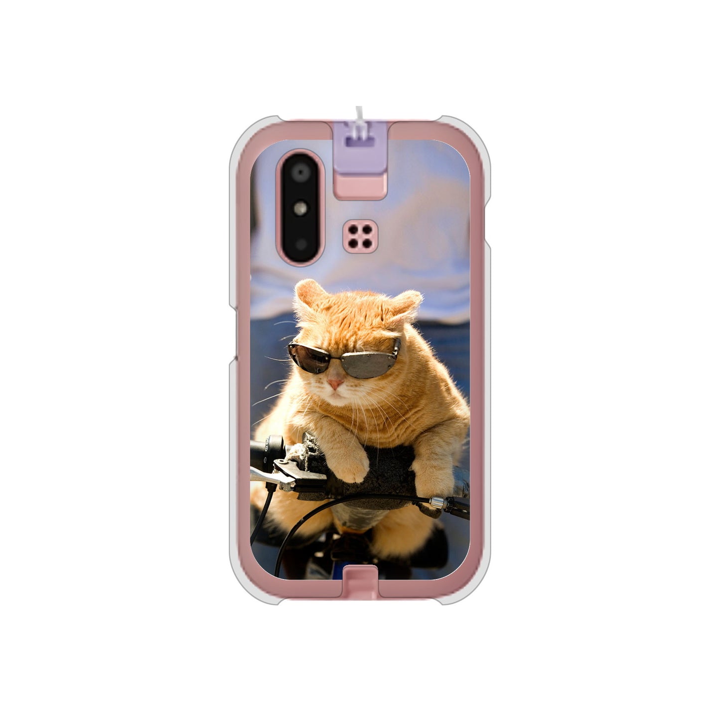 mamorino6 SHF35 au 高画質仕上げ 背面印刷 ハードケース【595 にゃんとサイクル】