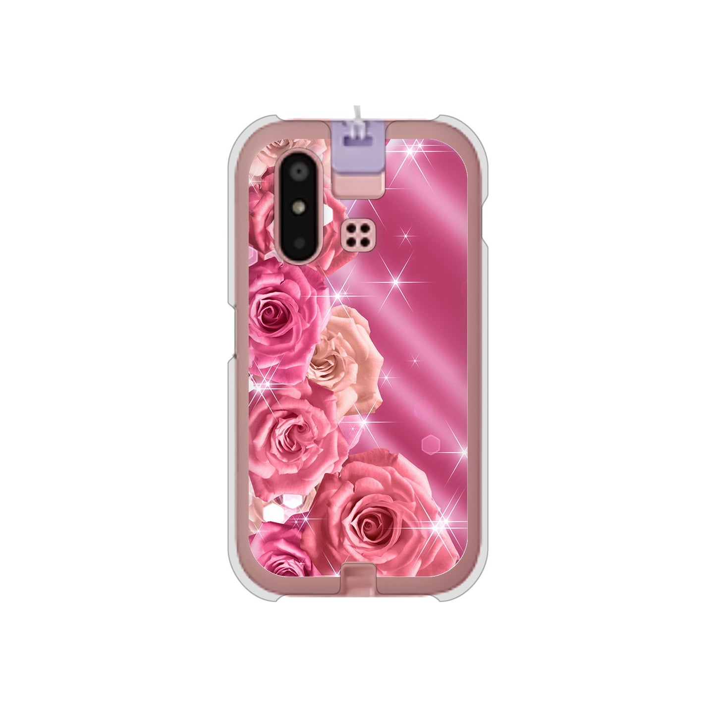 mamorino6 SHF35 au 高画質仕上げ 背面印刷 ハードケース【1182 ピンクの薔薇に誘われて】