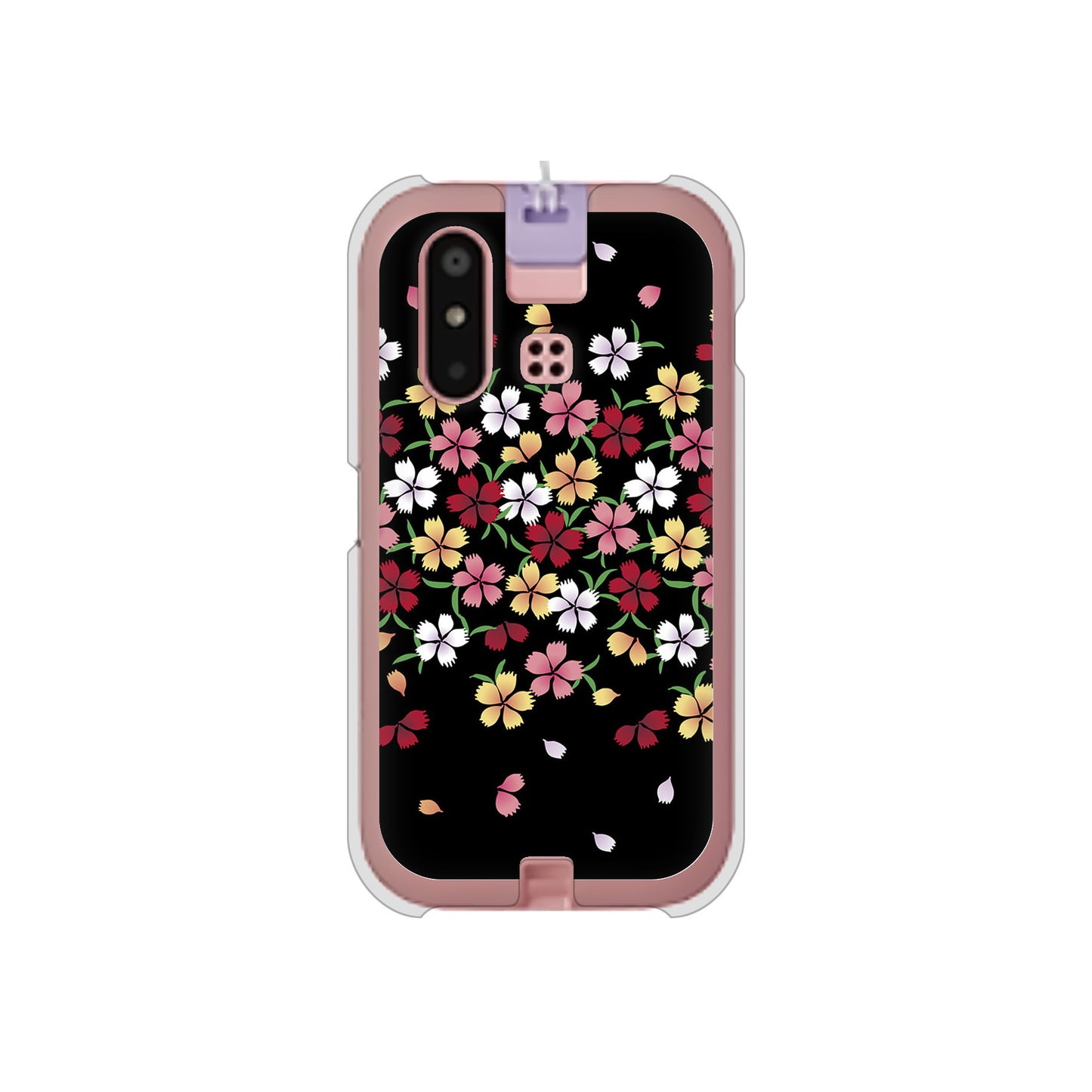 mamorino6 SHF35 au 高画質仕上げ 背面印刷 ハードケース【YJ323 和柄 なでしこ】