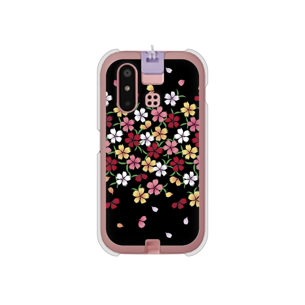 mamorino6 SHF35 au 高画質仕上げ 背面印刷 ハードケース【YJ323 和柄 なでしこ】