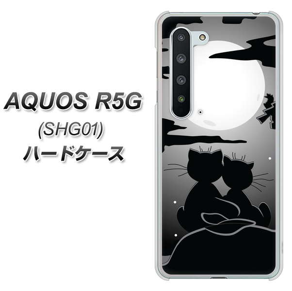 au アクオス R5G SHG01 高画質仕上げ 背面印刷 ハードケース【342 月夜の二人】