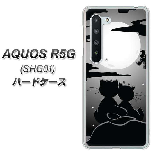 au アクオス R5G SHG01 高画質仕上げ 背面印刷 ハードケース【342 月夜の二人】