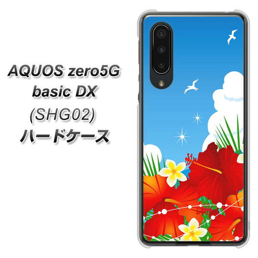 au アクオスゼロ5G basic DX SHG02 高画質仕上げ 背面印刷 ハードケース【VA821 ハイビスカスと青空】