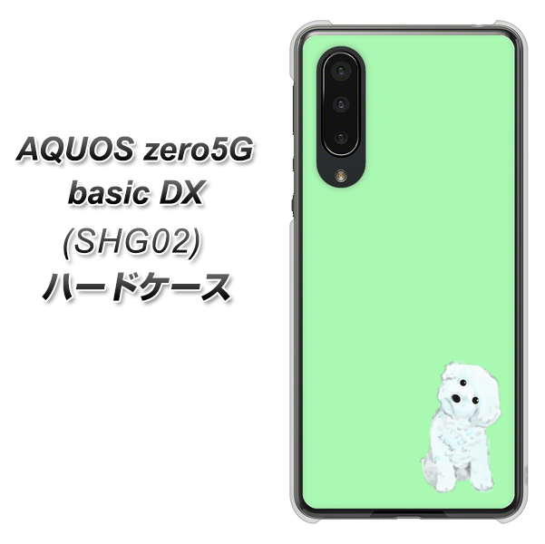 au アクオスゼロ5G basic DX SHG02 高画質仕上げ 背面印刷 ハードケース【YJ071 トイプードルホワイト（グリーン）】