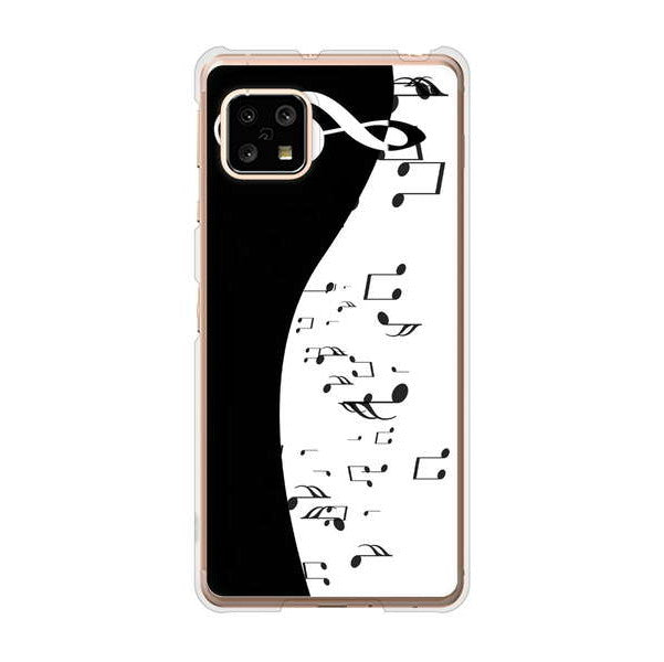 AQUOS sense5G SHG03 au 高画質仕上げ 背面印刷 ハードケース 音符