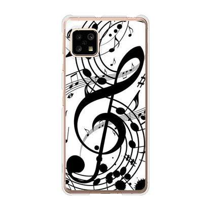 AQUOS sense5G SHG03 au 高画質仕上げ 背面印刷 ハードケース 音符