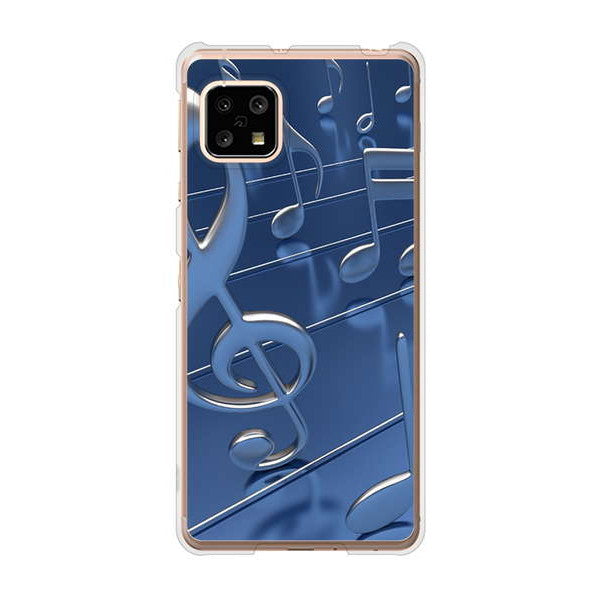 AQUOS sense5G SHG03 au 高画質仕上げ 背面印刷 ハードケース 音符