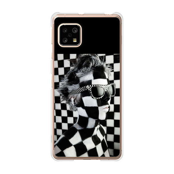AQUOS sense5G SHG03 au 高画質仕上げ 背面印刷 ハードケース 【357 bk&wh】