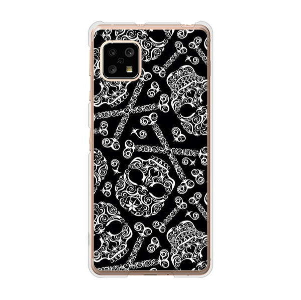 AQUOS sense5G SHG03 au 高画質仕上げ 背面印刷 ハードケース 【363 ドクロの刺青】