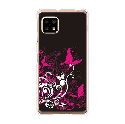 AQUOS sense5G SHG03 au 高画質仕上げ 背面印刷 ハードケース バタフライ